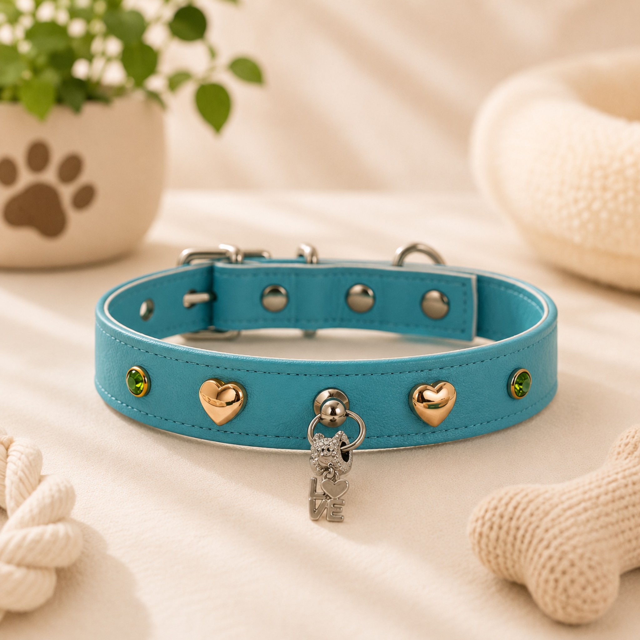 Set Collare e Guinzaglio Ecopelle Love